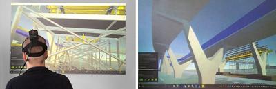 Virtual Reality Modelle + Person mit VR Brille