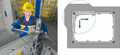 Schachtschalung mit Framax-Ausschalecke