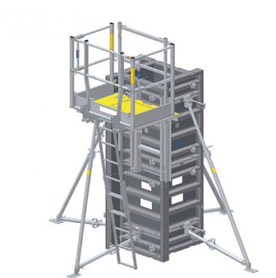 Assemblage sur le coffrage-poteau