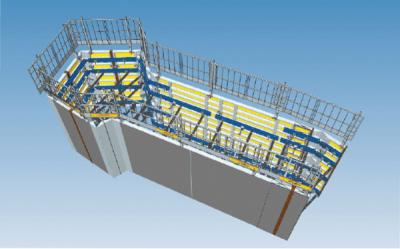 3D-Schalungsmodell der ersten Etappe im Untergeschoss. Die Planung erfolgte mit Autodesk Revit.