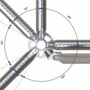 Mittels Keilkopfverbindung werden die horizontalen Bauteile an die Lochscheiben der Vertikalstiele form- und kraftschlüssig angeschlossen. (Copyright: Doka)
<br />
