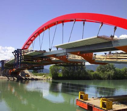 Bridge across River Drau in Villach